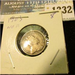 1232 _ 1903 Canada 5 Cent Silver.
