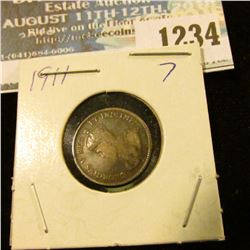 1234 _ 1911 Canada 5 Cent Silver.