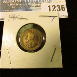 1236 _ 1917 Canada 5 Cent Silver.