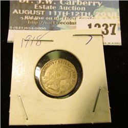 1237 _ 1918 Canada 5 Cent Silver.
