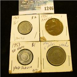 1246 _ 1990 Russia 5 Kopeks, 1997 Spain 5 Pesetas, 1968 Switzerland 1/2 Franc & 1950 Yougoslavia 50 