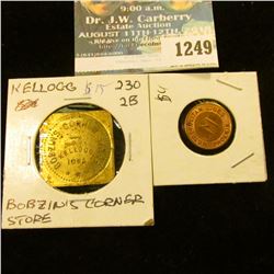 1249 _ Motropolitan Line, Pheonix, Arizona Transportation Token & Kellogg, Iowa,&  Bobzin's Cornor S