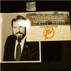 1261 _ Autographed Photo of Merle Olsen and 1983 Photograph of the Miami Dolphins.