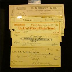 1285 _ 1876 Check C.H. & L.J. McCormick, The McCormick Reaper  Co. Chicago, 1880's B.D. Brown & Co. 