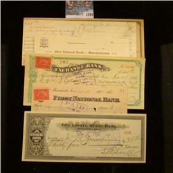 1291 _ 1897 Check First National Bank, Albia, Iowa, 1899 Sidney, Iowa Promisory Note, 19__ First Nat