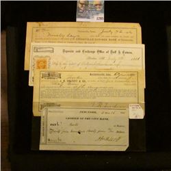 1295 _ 1898 Check J.H. Onstott & Co., Mechincsville, Iowa Psomisory Note, 1835 Cashier of the Bank N