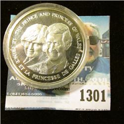 1301 _ 1983 Canada Charles & Diana Prince and Princess of Wales Silver Proof Medal.