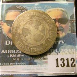 1312 _ 1894 South Africa, Silver 2 Shilling. AG.