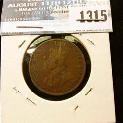 1315 _ 1917-I Australia Half Penny, VF.