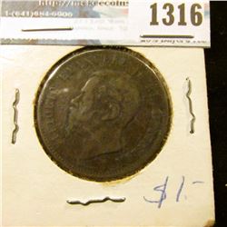 1316 _ 1863 Italy, 10 Centesimi.