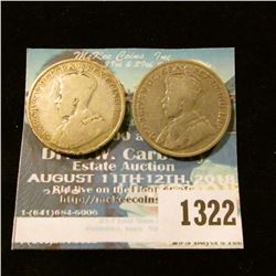 1322 _ (2) Canada 1919 Quarters. VG.