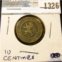 1326 _ 1862 Belgium, 10 Centimes.