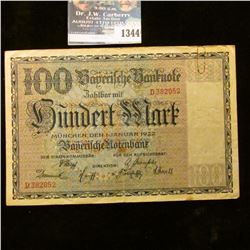 1344 _ 1923 Koln Germany, 100 Millionen Marks Note.