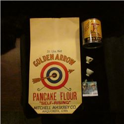 1353 _ Grein Brau, Krug Ebelsbach Porcelin Beer Bottle Stoppers, Archer Oil Can & Golden Arrow Panca