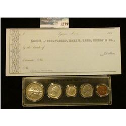 1379 _ 1850's Courtright, Morris, Reed, Bishop & Co. Unissued Check, Lyons, Iowa and 1940 Cent - Dol