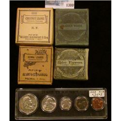 1380 _ (4) Boxes of Herbs for Remedies, Chestnut Leaves, Henna Leaves, Bladder Wreck & Elder Flowers