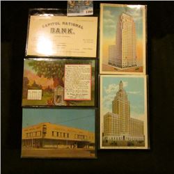 1390 _ (5) Early Oklahoma Bank Post Cards, Capital National Bank of Guthrie, Central National Bank o