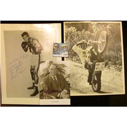 1431 _ Black and White Photo of Bobby Wheeler King, famous motorcycle competitor; autographed black 