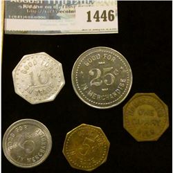 1446 _ (6) different Good For Tokens from Vinton, Ia., (2) different Panama Billiard Hall, Frannie, 