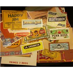 1447 _ Approximately 50 different old Tobacco Box labels.