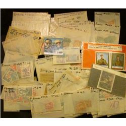 1449 _ Old Proof Set Box with hundreds of Old Foreign Stamps, some of which have never been used. Mo