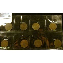 1465 _ 1911, 1915, (2) 1916, 1917, (2) 1918, & 1919 Canada Large Cents, VG-VF.