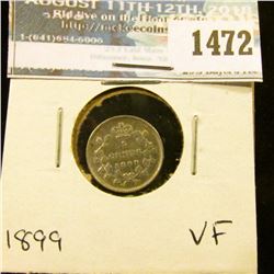1472 _ 1899 Canada Five Cent Silver, VF.