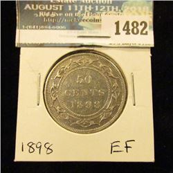 1482 _ 1898 Newfoundland Silver Half Dollar, Extra Fine.