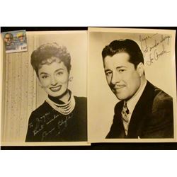 1498 _ Autographed black and white photos of Don Ameche & Ann Blyth