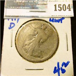 1504 _ 1917-D Obverse Mint Mark Walking Liberty Half Dollar