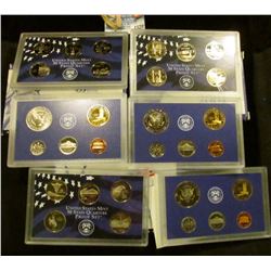 1520 _ 2000, 2001, And 2007 Proof Sets.  The 2007 Set Is Missing The Presidential Dollars