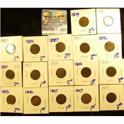 1527 _ 17 Carded And Dated Indian Head Cents