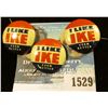 Image 1 : 1529 _ Three "I Like Ike Pin-backs"
