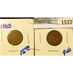 1533 _ 1909 And 1865 Indian Head Cents