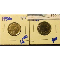 1534 _ 1936 And 1937 Buffalo Nickels