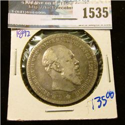 1535 _ 1892 Russian Silver One Ruble Coin With Alexander The Second On The Front