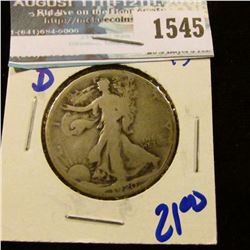 1545 _ 1920-D Early Date Walking Liberty Half Dollar