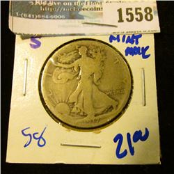 1558 _ 1917-S Reverse Mintmark Walking Liberty Half Dollar