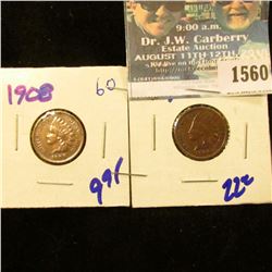 1560 _ 1908 And 1909 Indian Head Cents