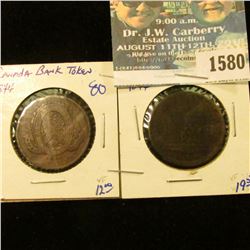 1580 _ Two 1844 Canadian Bank Tokens