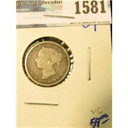 1581 _ 1864 Silver Dime From New Brunswick