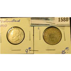 1588 _ Newfoundland 1900 And 1917-C And 1917-C Quarters