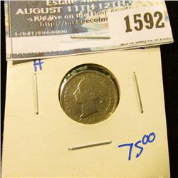 1592 _ Better Date 1890-H Canadian Silver Dime