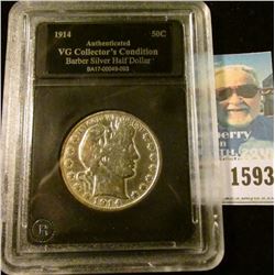1593 _ Semi Key Date 1914-S Barber Half Dollar