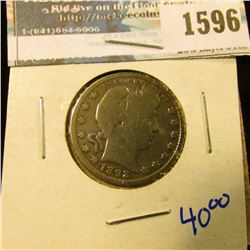1596 _ 1892 Barber Quarter