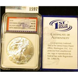 1597 _ 2016 American Silver Eagle Graded MS 70