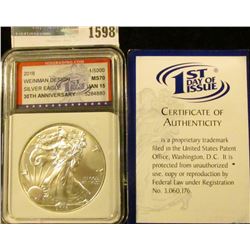 1598 _ 2016 American Silver Eagle Graded MS 70