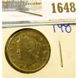 1648 _ 1883 V Nickel With No Cents