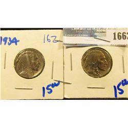 1662 _ 1934 And 1936 Buffalo Nickels