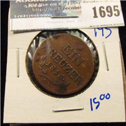 1695 _ Austria 1816-A One Einen Kreuzer Bronze Coin